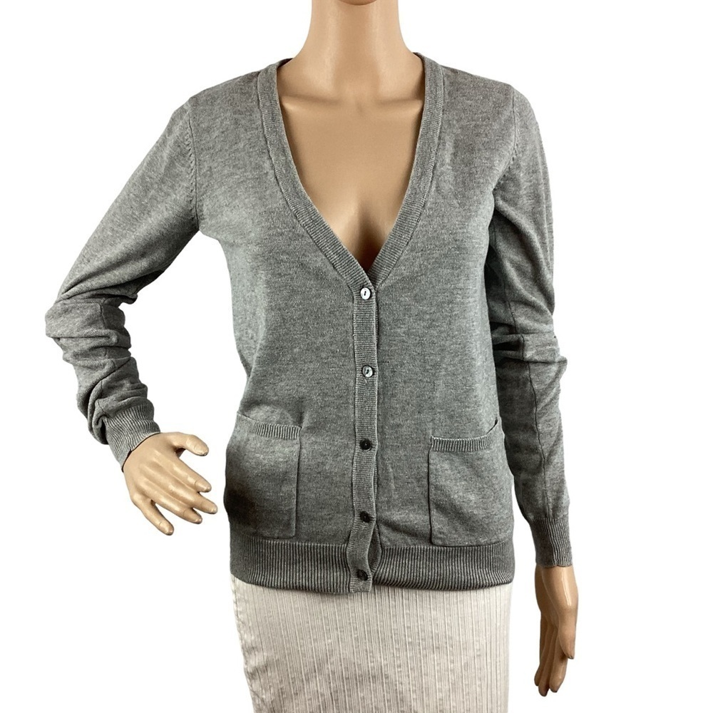 Sundance Twist Sleeve Cardigan Sweater Size XS Gray